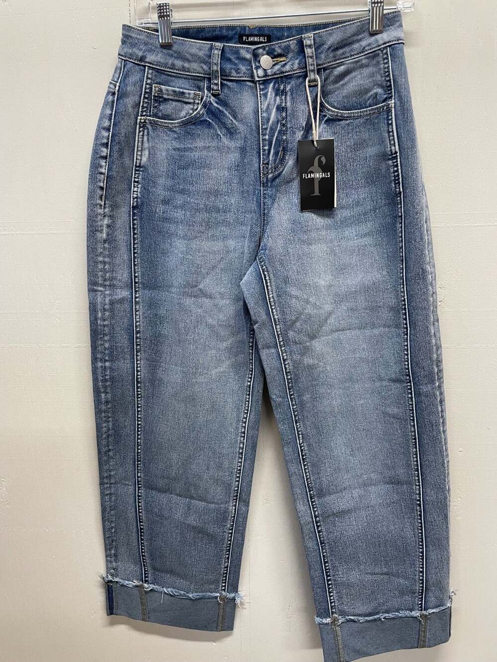 Flamingals Women's Wide Leg Cropped Jeans Size Small Style# 271244HB NWT